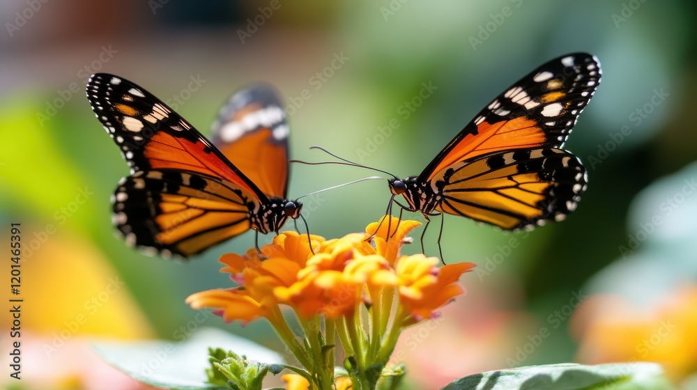 Naklejka premium Creating a vibrant butterfly garden with nectar-rich blooms this spring