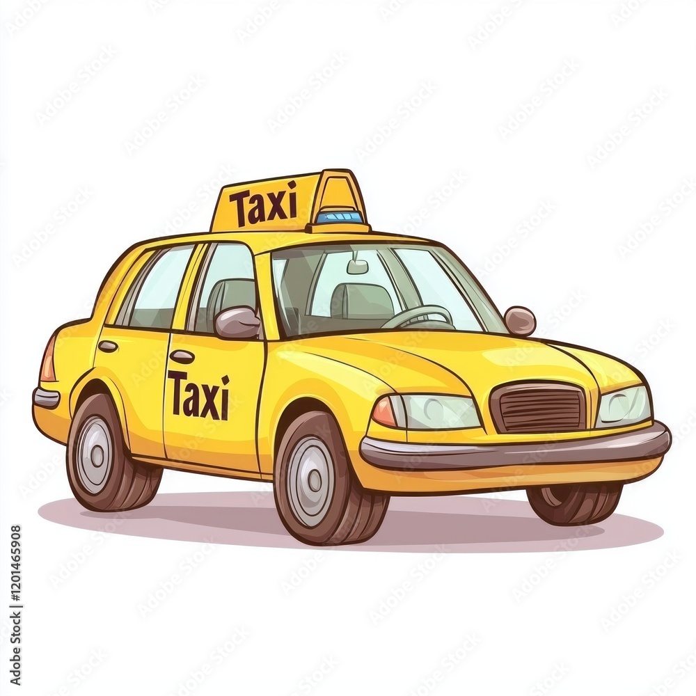 Obraz premium Taxi isolated on white background. Taxi icon. Cab isolated on white. Cab icon. Cab Car. Taxi Car Isolated element on white for Designers. Isolated Taxi Design Element. Cab Car Isolated on white. 