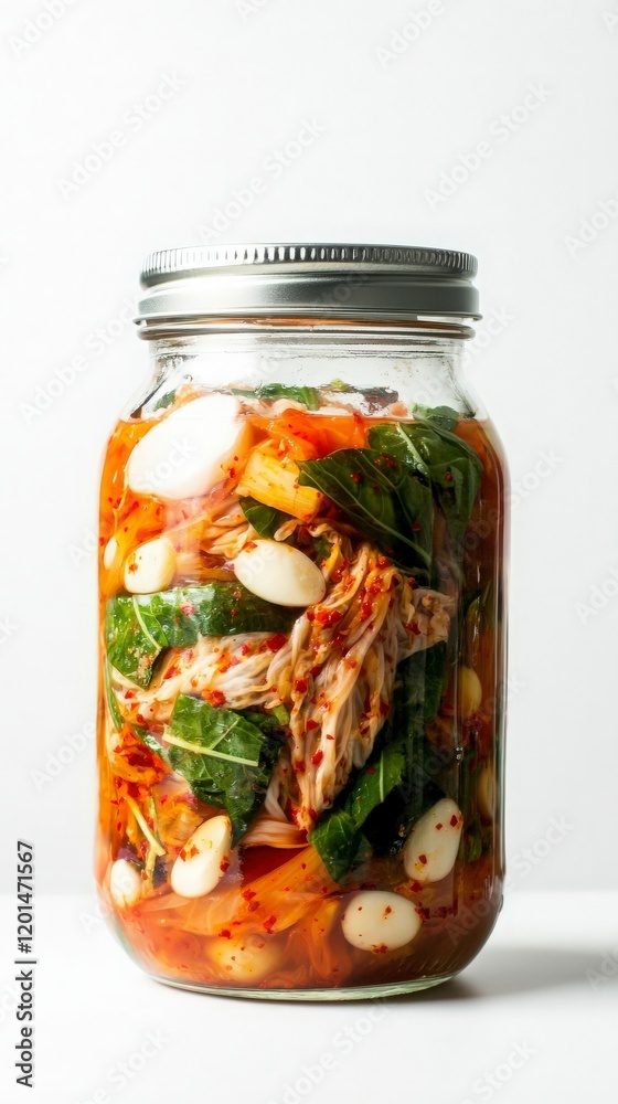 Homemade Kimchi in a Glass Jar Homemade Kimchi in a Glass Jar