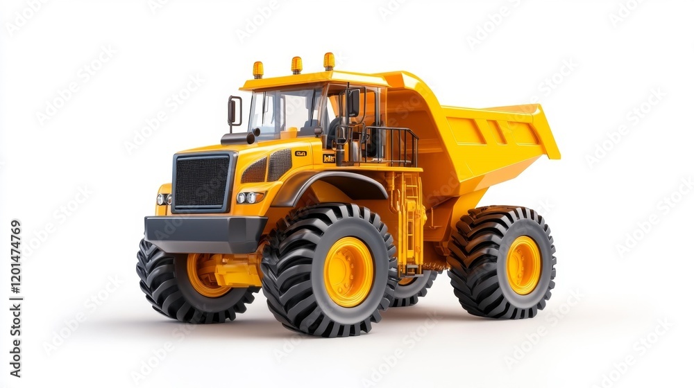 Construction Vehicle on White Background. Generative AI Construction Vehicle on White Background. Generative AI