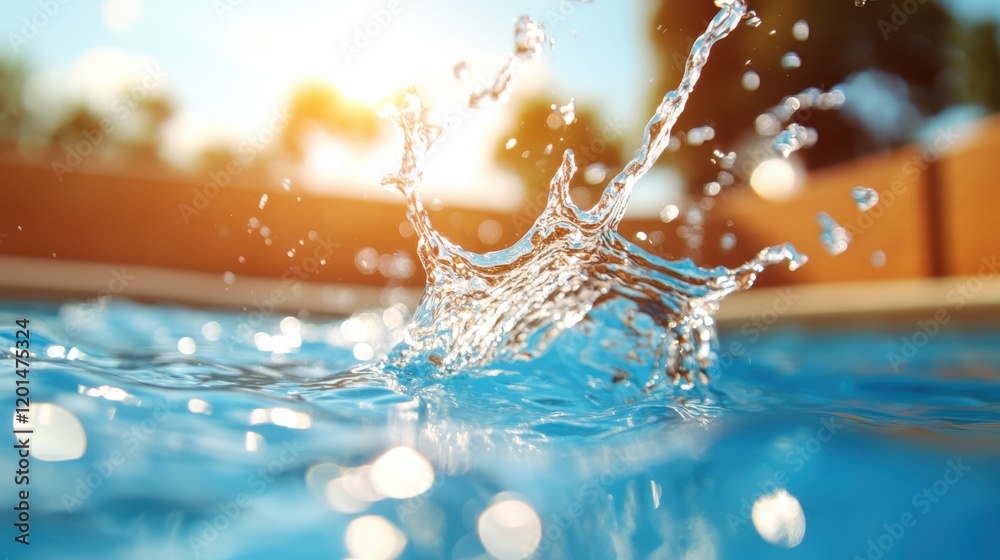 Sunlit water splash captures the magic of a refreshing swim Sunlit water splash captures the magic of a refreshing swim