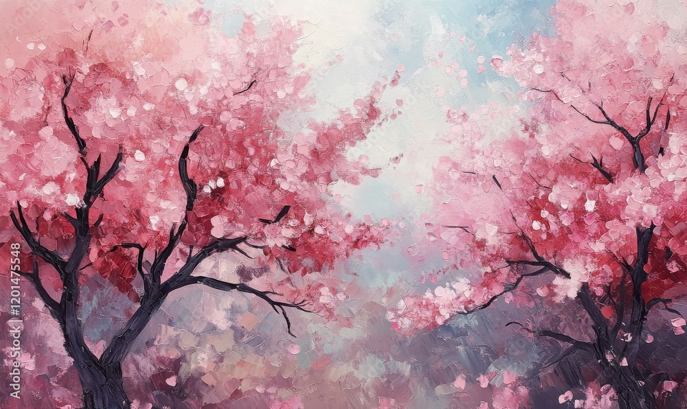 Cherry blossom trees in the spring