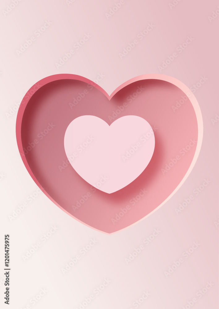 Happy Valentines Day background with a cut out heart design 
