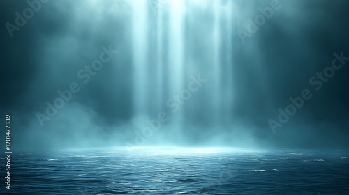Serene Aquatic Scene Light Beams Over Water