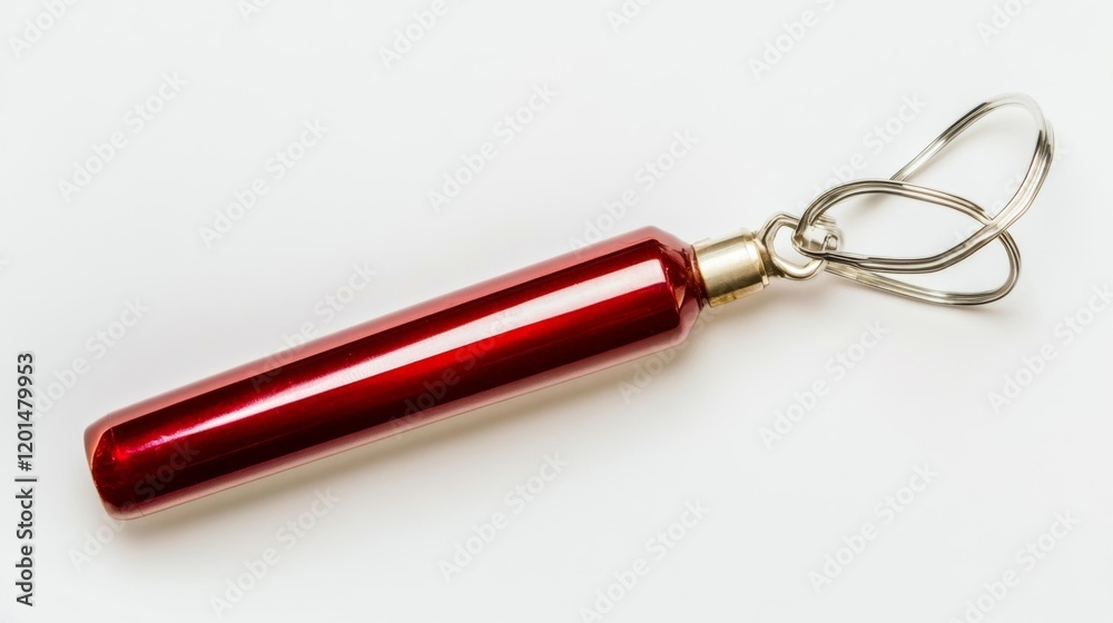 Red Emergency Whistle on White Background. Generative AI