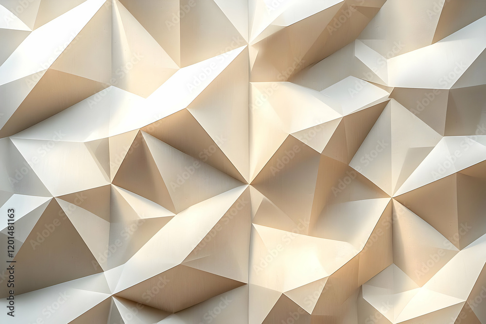 Fototapeta premium A minimalist abstract background in soft beige tones with geometric shadows on the wall, perfect for business product presentations.