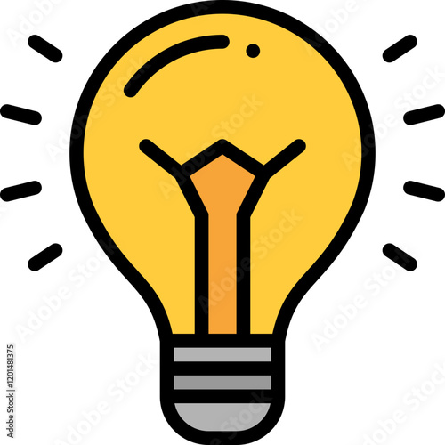 light bulb filled outline icon