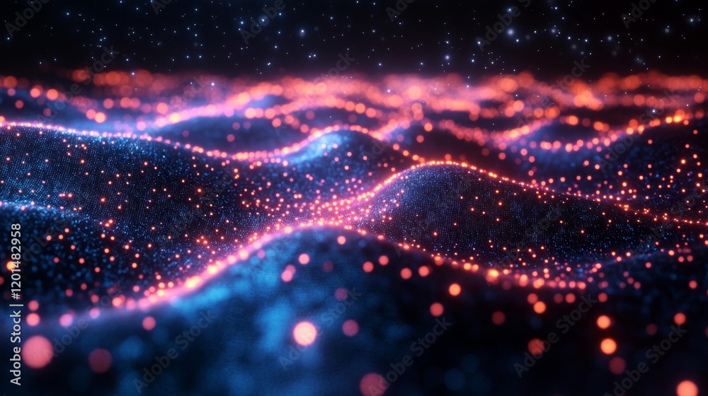 Fototapeta premium Futuristic Digital Grid in Space. Generative AI