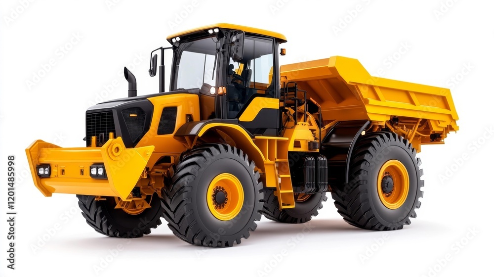 Fototapeta premium Heavy-Duty Loader Isolated on White Background. Generative AI