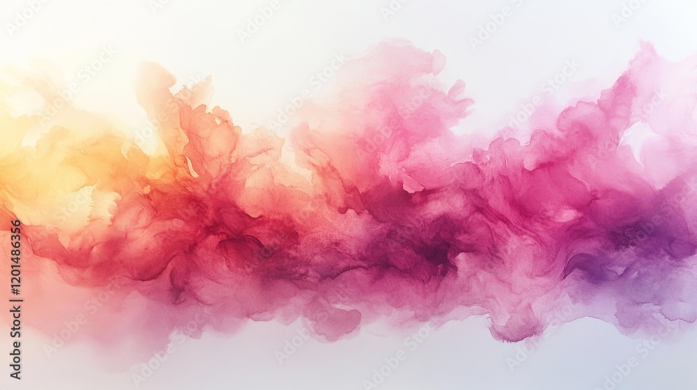 Abstract watercolor painting with pink and yellow shades blending into soft textures. Generative AI Abstract watercolor painting with pink and yellow shades blending into soft textures. Generative AI
