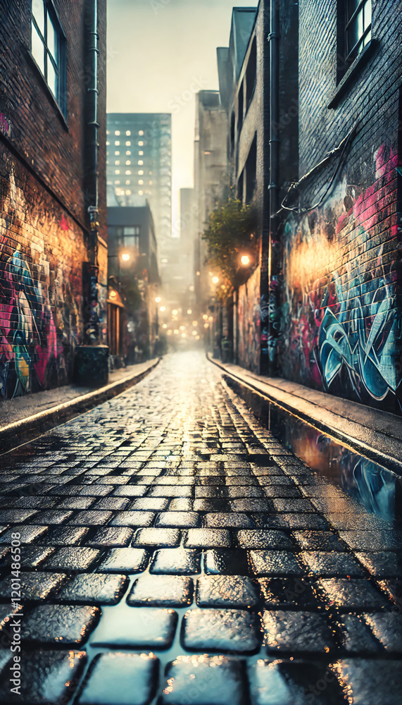 Fototapeta premium Gasse mit Grafitti