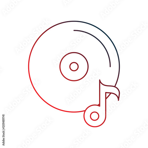 cd gradient outline icon with white background vector stock illustration