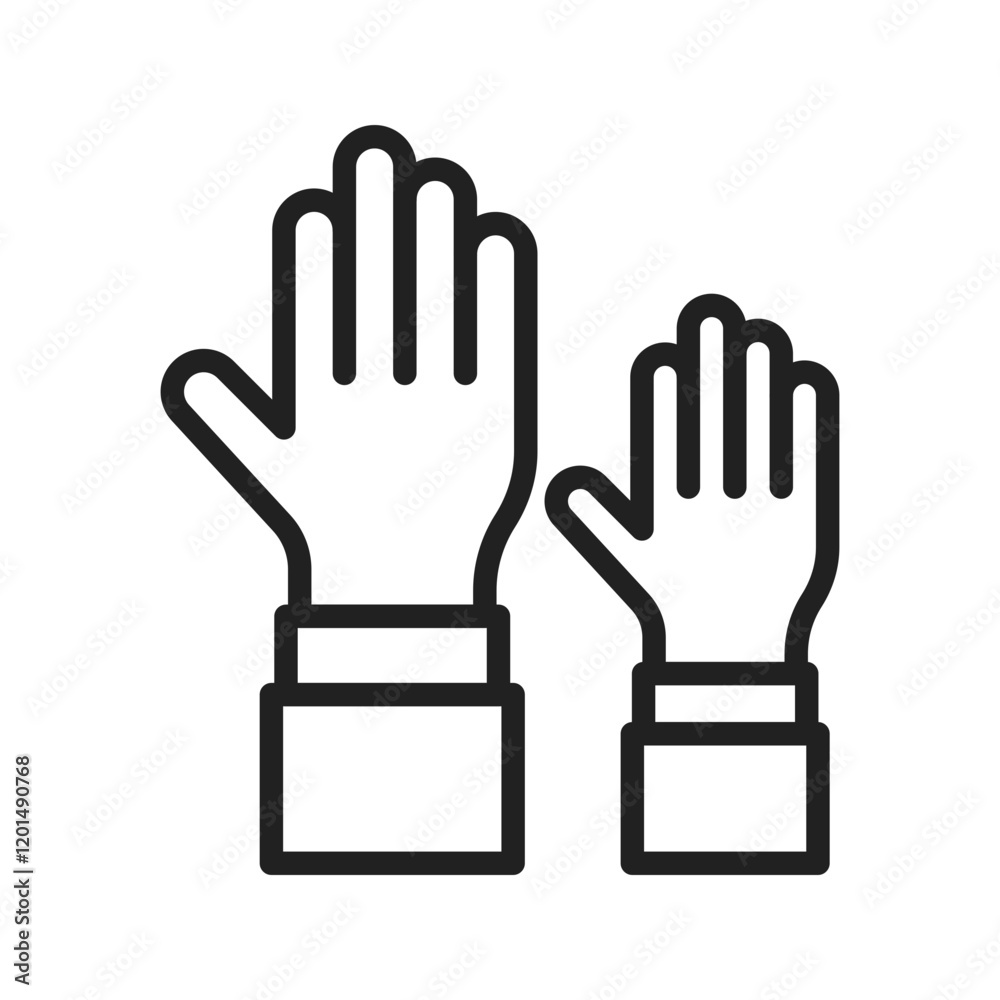Raise Hand icon vector image. Suitable for mobile apps, web apps and print media. Raise Hand icon vector image. Suitable for mobile apps, web apps and print media.