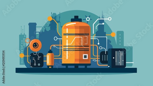 Electrolytic Capacitor Component Part Vector Isolated