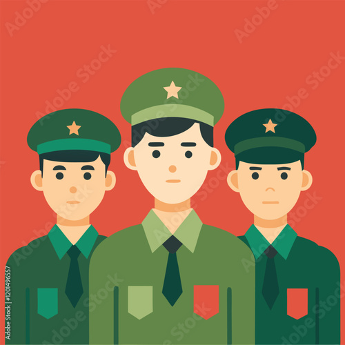 officer in uniform with background