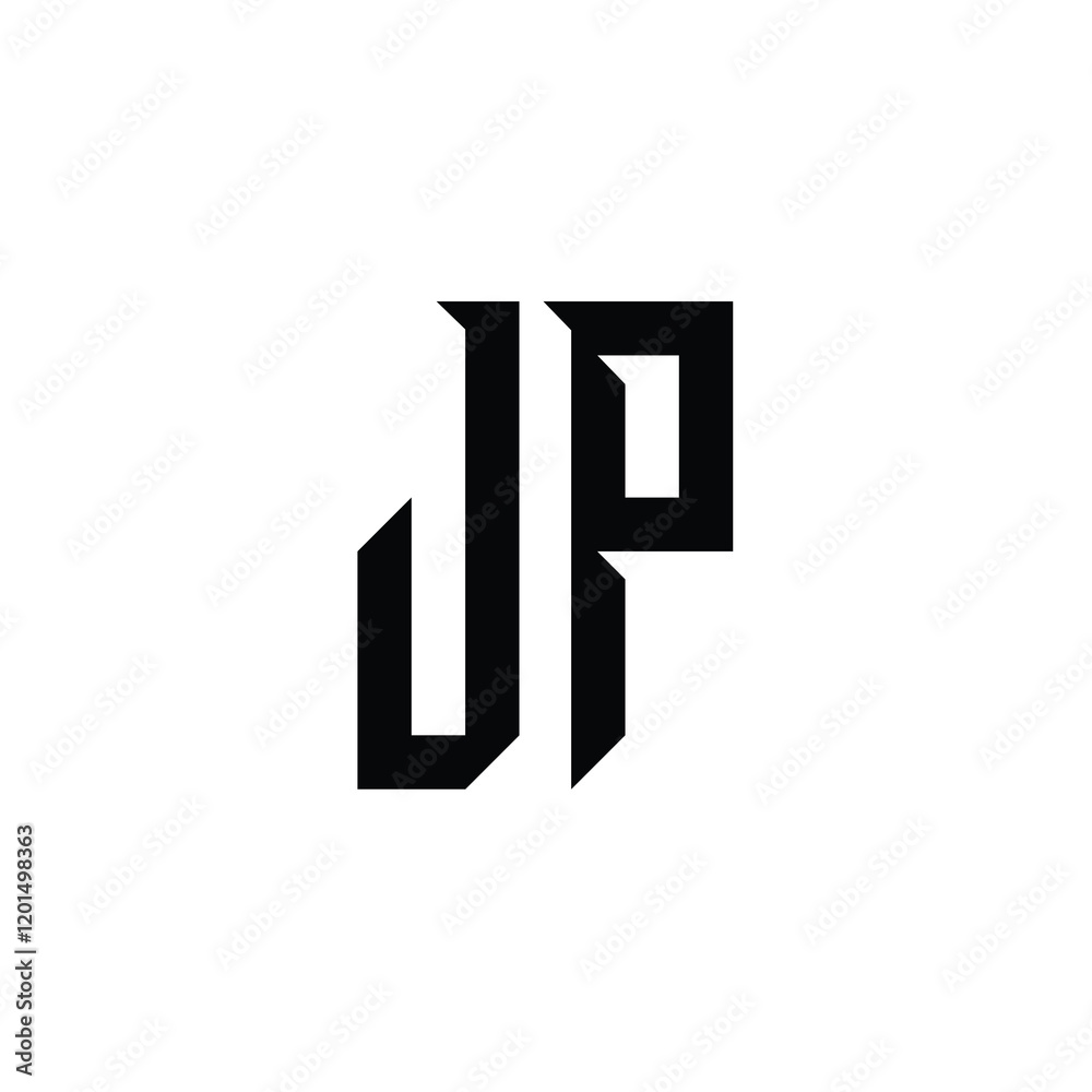 JP monogram logo design letter text name symbol monochrome logotype alphabet character simple logo JP monogram logo design letter text name symbol monochrome logotype alphabet character simple logo