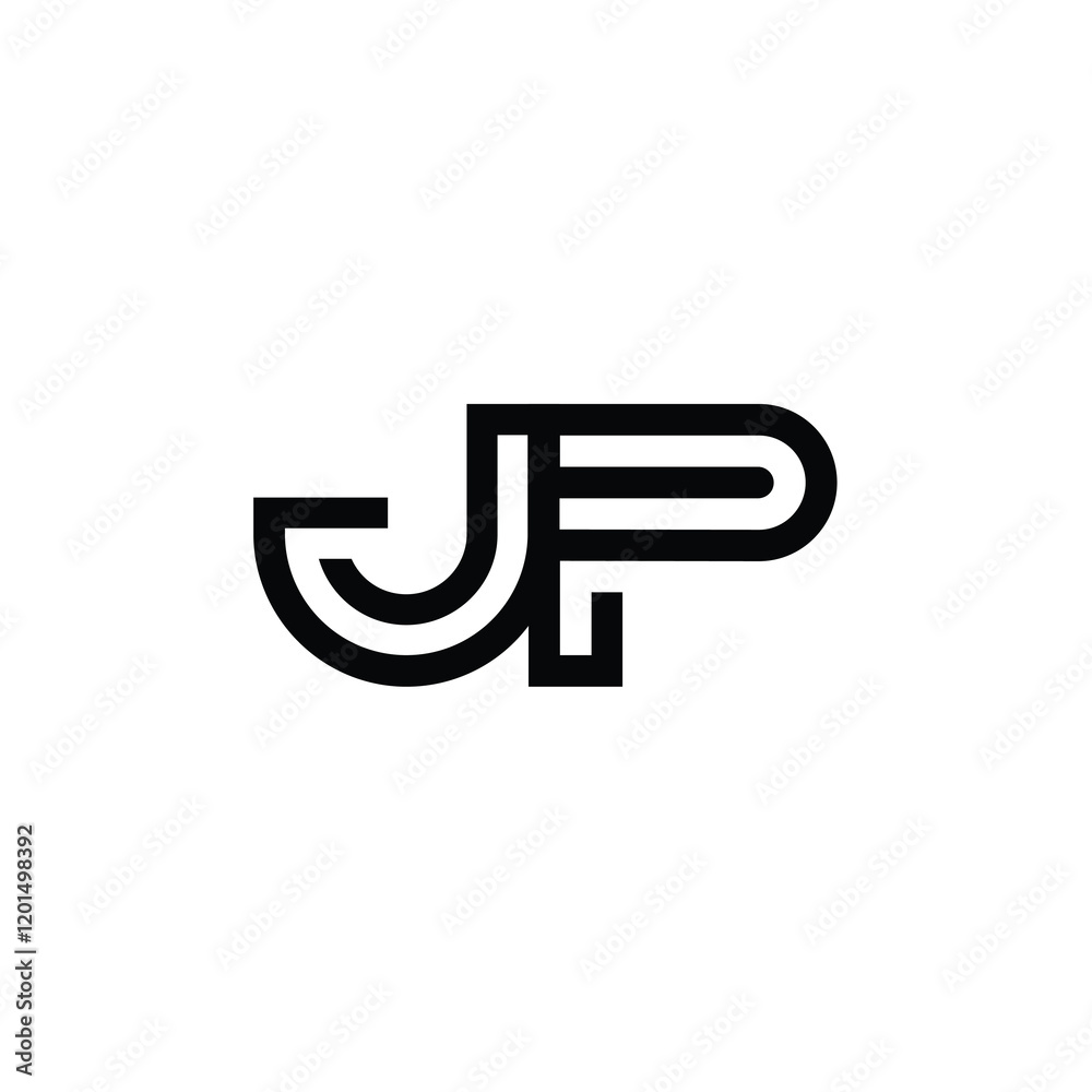 JP monogram logo design letter text name symbol monochrome logotype alphabet character simple logo JP monogram logo design letter text name symbol monochrome logotype alphabet character simple logo