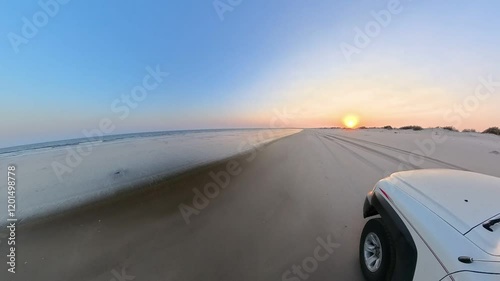 4x4 car ride along White dunes beach desert