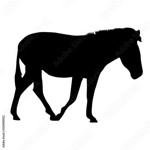 African zebra silhouette. Animals of Africa. Vector realistic animal