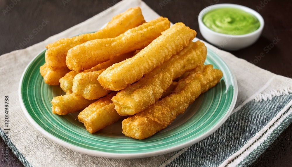 Crispy fried yuca frita sticks Crispy fried yuca frita sticks