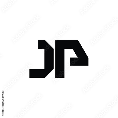 JP monogram logo design letter text name symbol monochrome logotype alphabet character simple logo