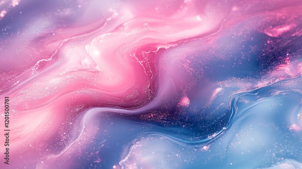 Obraz premium Abstract marble fluid texture with pink and blue hues. Generative AI