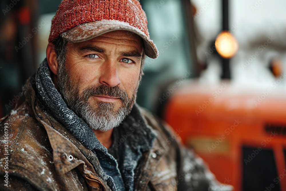 Obraz premium Portrait of Farmer in Open Field, generative AI