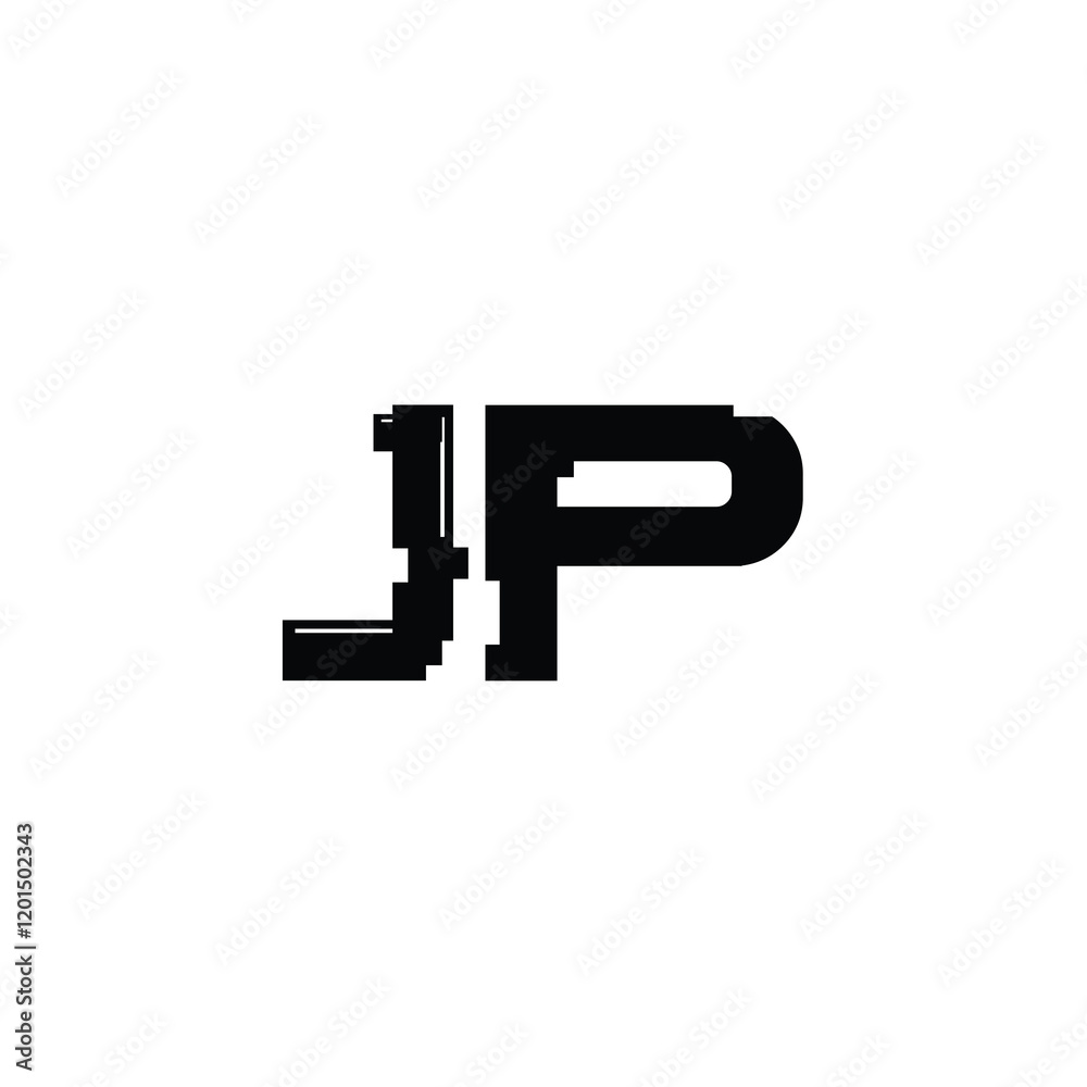 JP monogram logo design letter text name symbol monochrome logotype alphabet character simple logo