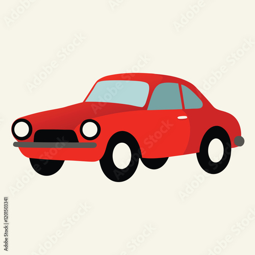 red car isolated on white