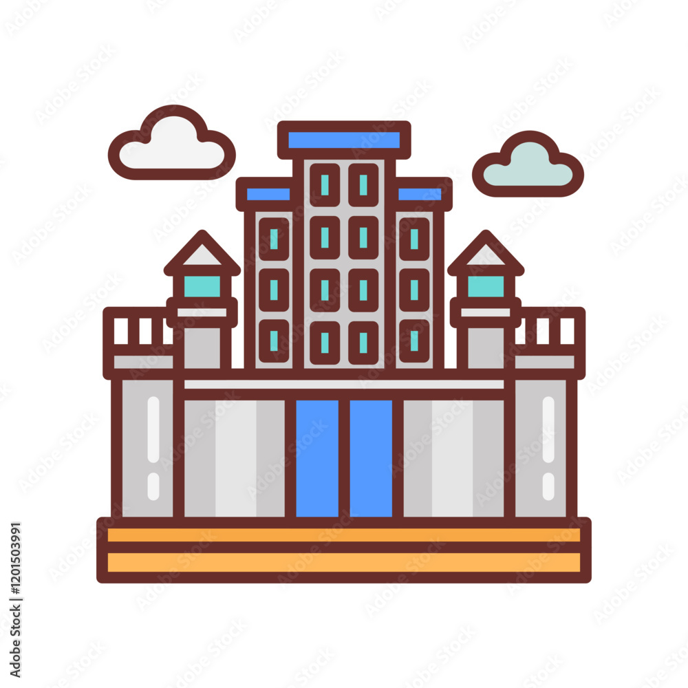Obraz premium Prison Filled Icons , Vector illustration