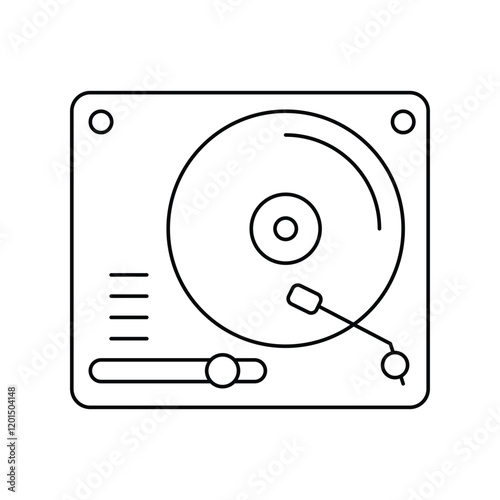turntable lineal icon with white background vector stock illustration