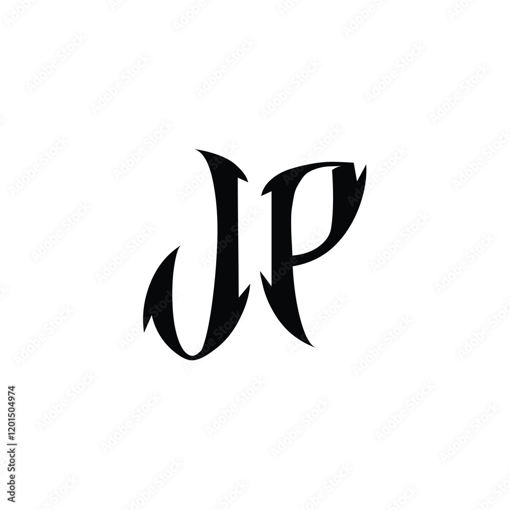 JP monogram logo design letter text name symbol monochrome logotype alphabet character simple logo JP monogram logo design letter text name symbol monochrome logotype alphabet character simple logo