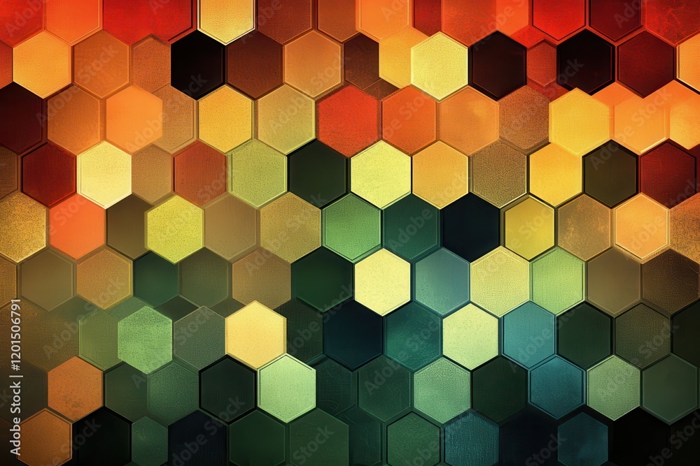 Intricate Hexagonal Patterns Featuring Rich and Subtle Mosaic Combinations in Warm and Cool Tones for Modern Design Projects Intricate Hexagonal Patterns Featuring Rich and Subtle Mosaic Combinations in Warm and Cool Tones for Modern Design Projects