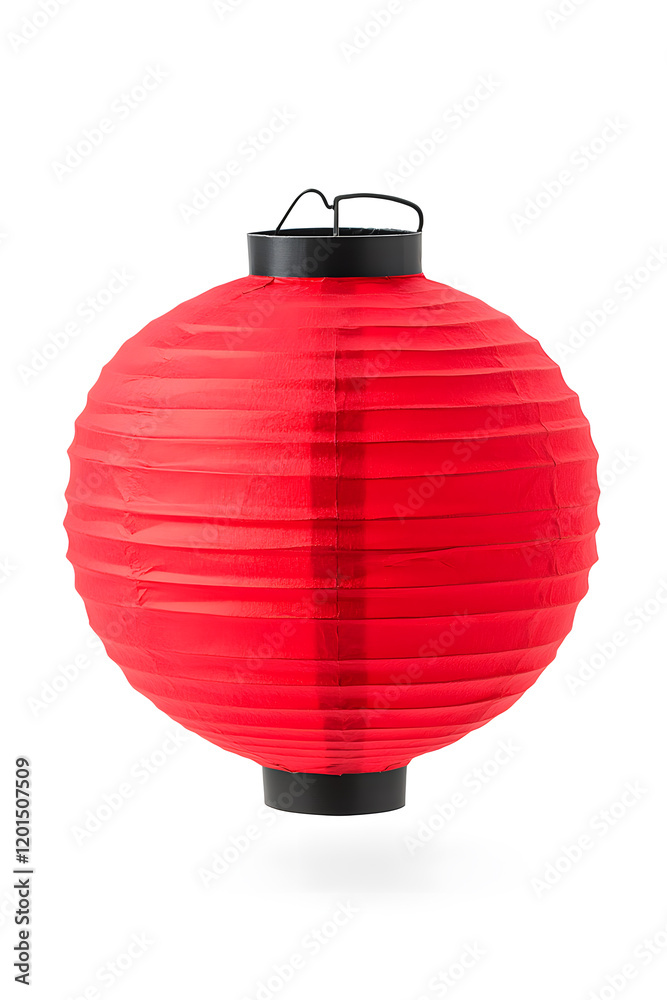 Obraz premium Red paper decorative lantern, isolated on white background. Asian, Chinese style