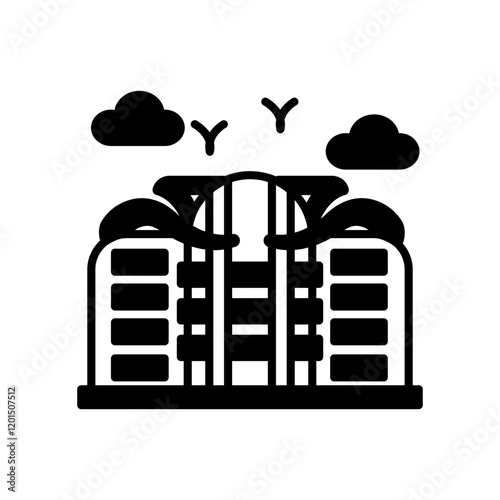 Convention center Glyph Icon, Vector illustration