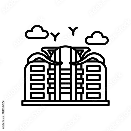 Convention center Outline Icon, Vector illustration