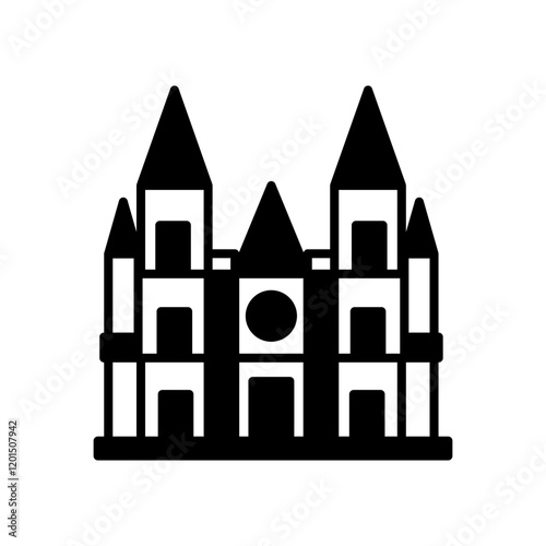 Cathedral Glyph Icon, Vector illustration