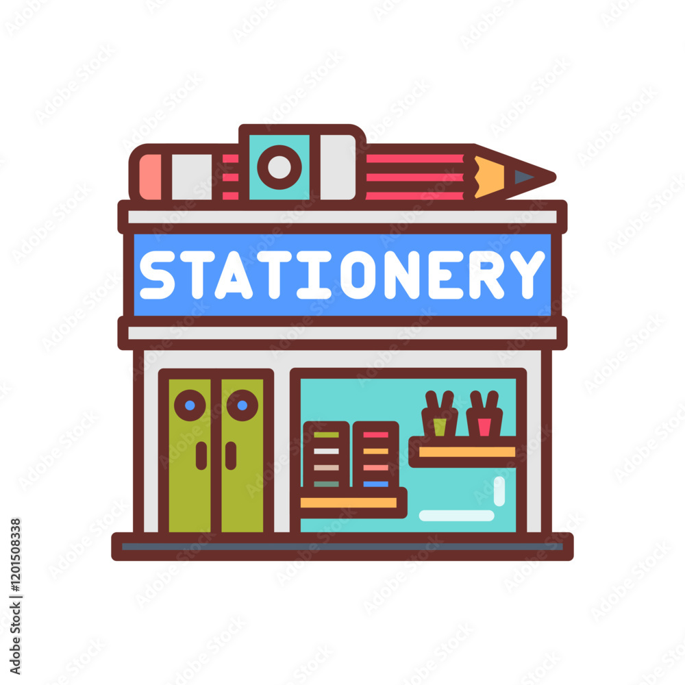 Stationery Store Filled Icons , Vector illustration Stationery Store Filled Icons , Vector illustration