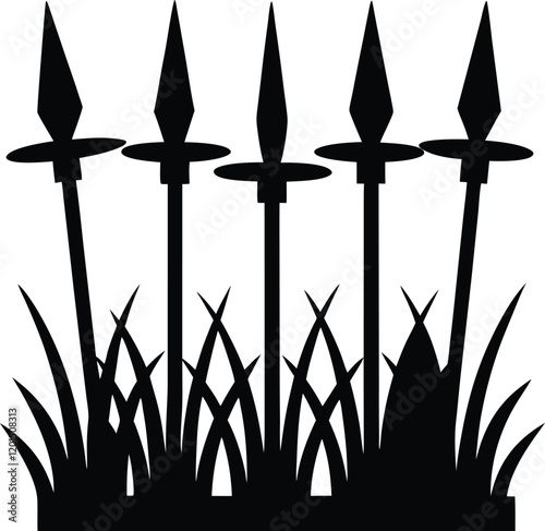 Garden stakes silhouette vector illustration