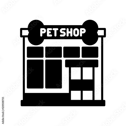 Pet Shop Glyph Icon, Vector illustration