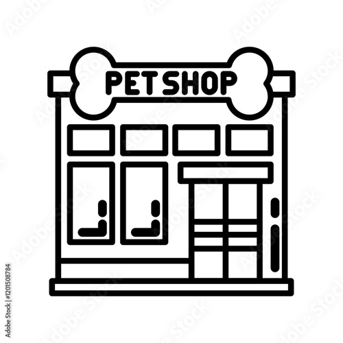 Pet Shop Outline Icon, Vector illustration