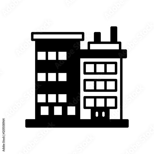 News Paper Office Glyph Icon, Vector illustration