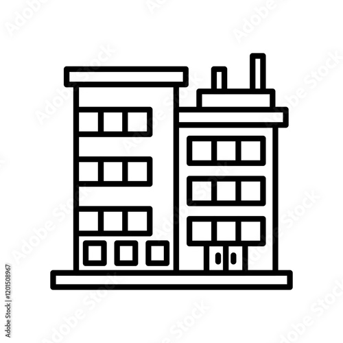 News Paper Office Outline Icon, Vector illustration
