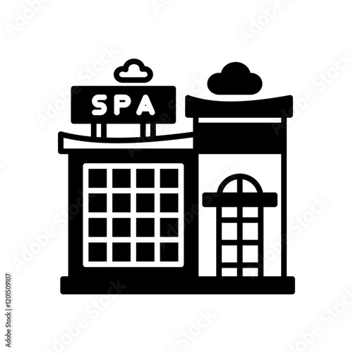 Spa Center Glyph Icon, Vector illustration