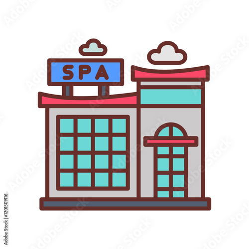 Spa Center Filled Icons , Vector illustration