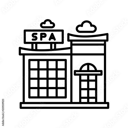 Spa Center Outline Icon, Vector illustration