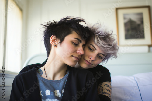 Generative AI picture with lgbt couples concept pride month theme image photo