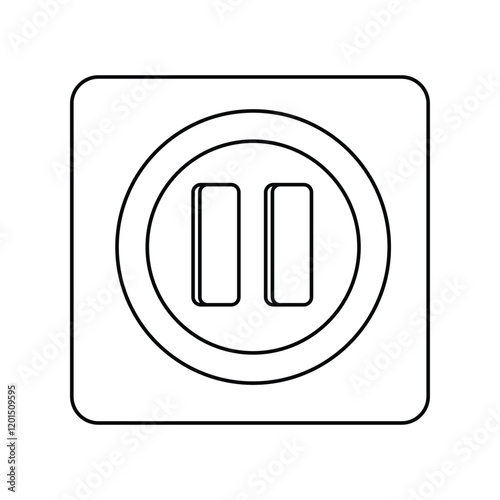 pause button lineal icon with white background vector stock illustration