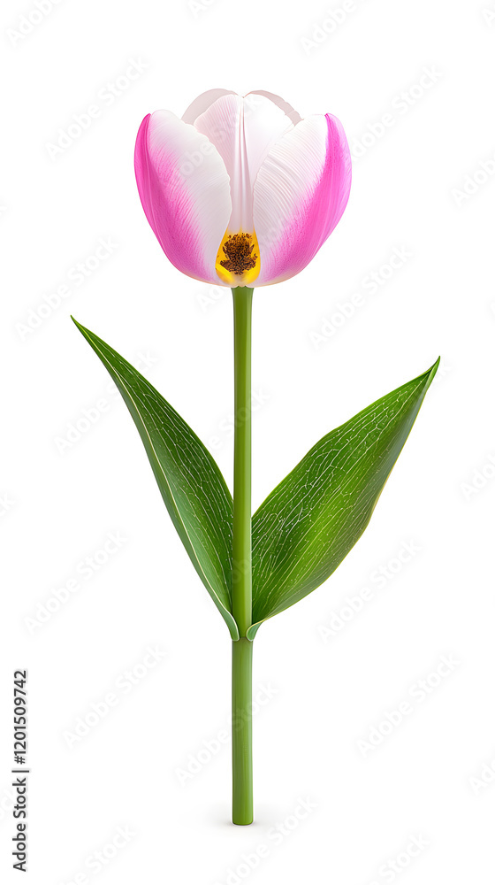 Single tulip flower isolated on white background
Single tulip flower isolated on white background