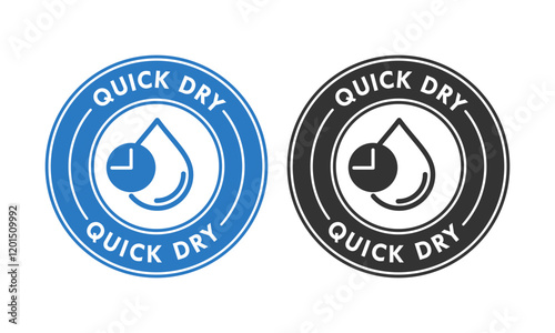 Quick dry badge logo design template illustration